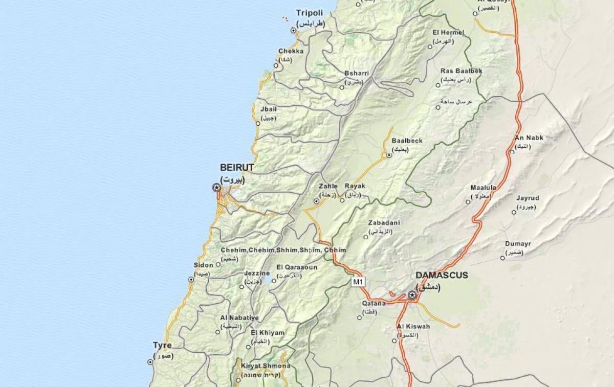 map gps mapa Libano