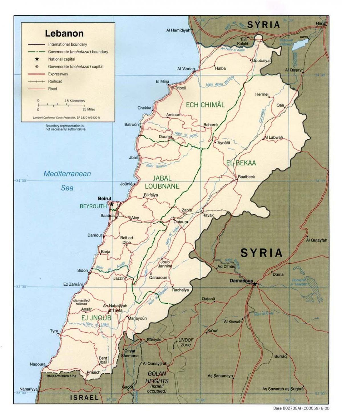 mapa Libano