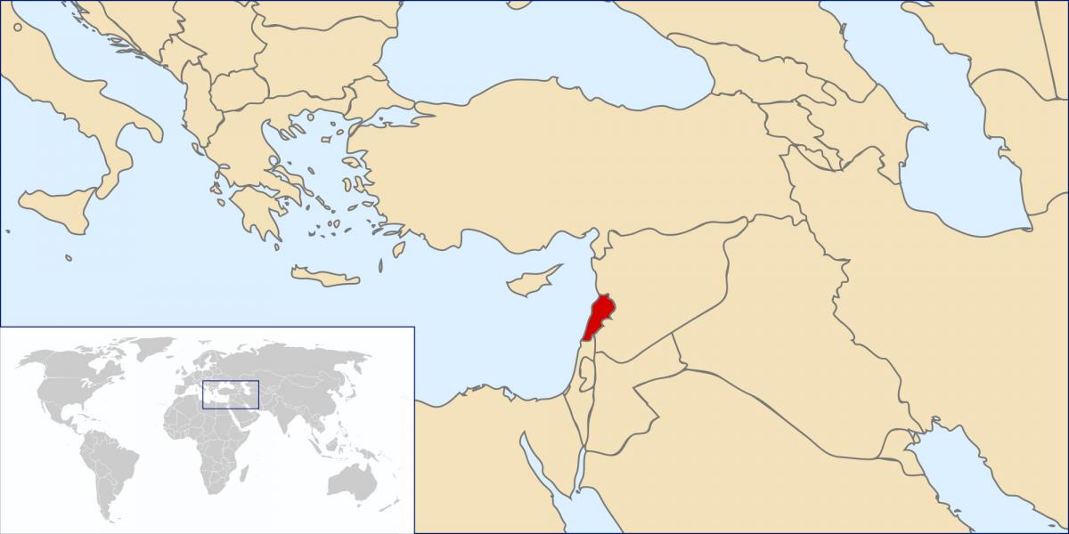 mapa Libano munduarekin 