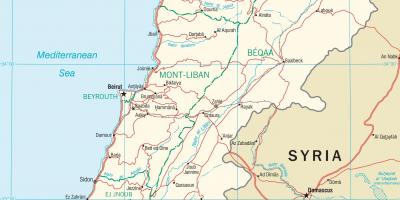 Libano errepide mapa