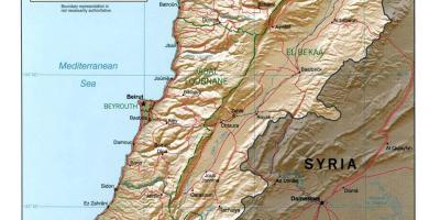 Mapa Libano topografikoak