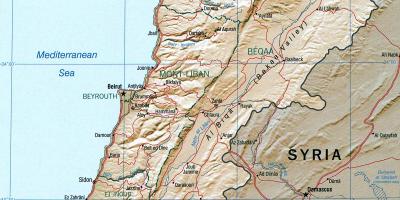 Mapa Libanoko geografia